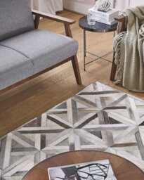 Beliani Rug Taytan Beige 140 X 200 Cm Leather - thumbnail 2