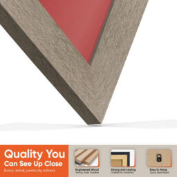 "AK Frames 25X17"" Aluminium Modern Vinyl Record Frame With Crimson Mount For 12 Inch Lp Cover & Disc - Overlapped Design" - thumbnail 3