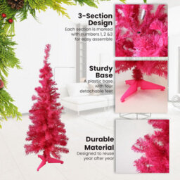 Divchi 4Ft Premium Christmas Tree 130 Branch Xmas Trees Artificial Christmas Tree Pine Tree With Plastic Stand Realistic Branches - thumbnail 3