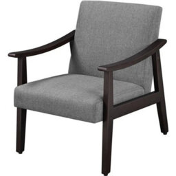 Armchair Stylish Modern Living Room Accent Chair Wood Frame Armchair Dark Gray - thumbnail 1