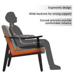 Armchair Stylish Modern Living Room Accent Chair Wood Frame Armchair Dark Gray - thumbnail 4