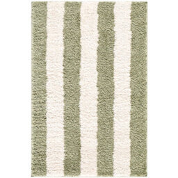 Livabliss Fossay Shaggy-Washable Cream Green Modern High Pile Striped Living Bedroom Rug 200 X 275 Cm Easy Care, Non Shedding - thumbnail 2