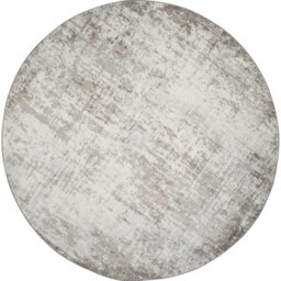 Livabliss Round Roma-Abstract Brown Grey Off-White Modern Marble Living Dining Bedroom Rug 200 X 200 Cm Easy Care, Non Shedding