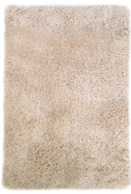 The Rugs Soft Washable Collection Plain Design Shaggy Rug In Beige  Sa-02 - image 1