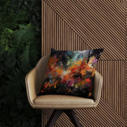 Warren Reed Designer A Vibrant Abstract Painting Outdoor Cushion 45Cm X 45Cm - thumbnail 2