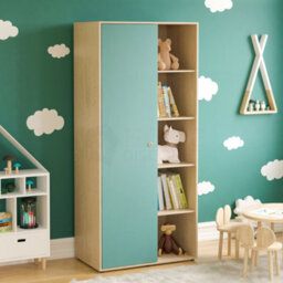Lassic Junior Vida Neptune Blue & Oak 3 Piece Bedroom Furniture Set - Bedside Table, Drawer Chest, Wardrobe - thumbnail 6