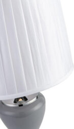 Lighting Supermarket Hepburn Large Ceramic Table Lamp Ivory Pleated Shade Modern Grey Silver Finish 58Cm - thumbnail 4
