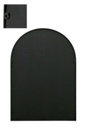 Mirroroutlet The Arcus Black Metal Framed Arched Wall Mirror 100Cm X 70Cm - thumbnail 4