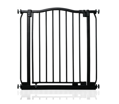 Safetots Curved Top Safety Gate, 71Cm - 80Cm, Matt Black, Pressure Fit Stair Gate - image 1