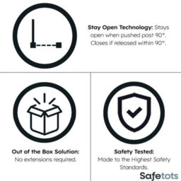 Safetots Curved Top Safety Gate, 71Cm - 80Cm, Matt Black, Pressure Fit Stair Gate - thumbnail 5