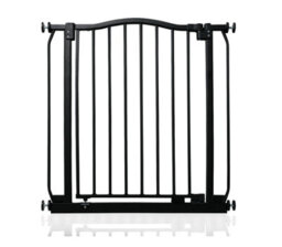 Safetots Curved Top Safety Gate, 71Cm - 80Cm, Matt Black, Pressure Fit Stair Gate - thumbnail 1