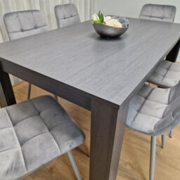 Kosy Koala Dining Table And 6 Chairs  Black Dark Grey 6 Grey Velvet Chairs Wood Dining Set Furniture - thumbnail 7
