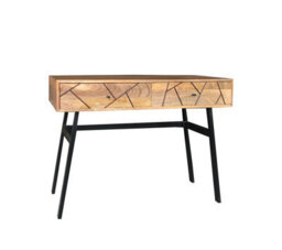 Buttercup Farm Amar Console Table - Iron Base - Mango Wood/iron - L50 X W100 X H75 Cm - Light Finish - Assembly Required