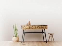 Buttercup Farm Amar Console Table - Iron Base - Mango Wood/iron - L50 X W100 X H75 Cm - Light Finish - Assembly Required - thumbnail 3