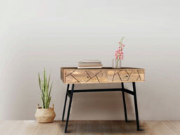 Buttercup Farm Amar Console Table - Iron Base - Mango Wood/iron - L50 X W100 X H75 Cm - Light Finish - Assembly Required - thumbnail 2