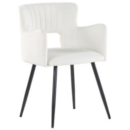 Beliani Set Of 2 Dining Chairs Sanilac Velvet White - thumbnail 5