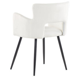 Beliani Set Of 2 Dining Chairs Sanilac Velvet White - thumbnail 6