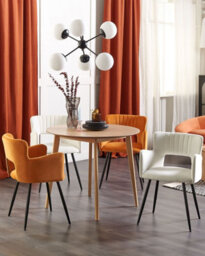 Beliani Set Of 2 Dining Chairs Sanilac Velvet White - thumbnail 2