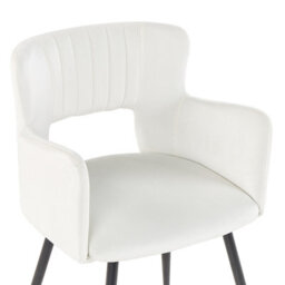 Beliani Set Of 2 Dining Chairs Sanilac Velvet White - thumbnail 7