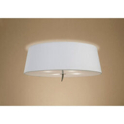 Luminosa Lighting Luminosa Ninette Flush Ceiling 4 Light E27, Antique Brass With Ivory White Shade - thumbnail 2
