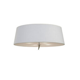 Luminosa Lighting Luminosa Ninette Flush Ceiling 4 Light E27, Antique Brass With Ivory White Shade - thumbnail 1