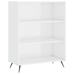 Berkfield Bookcase High Gloss White 69.5X32.5X90 Cm Engineered Wood - thumbnail 2