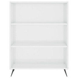 Berkfield Bookcase High Gloss White 69.5X32.5X90 Cm Engineered Wood - thumbnail 4