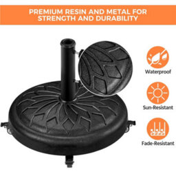 Yaheetech Black Outdoor Patio Rolling Heavy-Duty Self-Weight Market Umbrella Base Stand - thumbnail 6