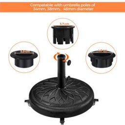 Yaheetech Black Outdoor Patio Rolling Heavy-Duty Self-Weight Market Umbrella Base Stand - thumbnail 9