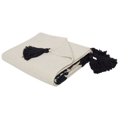Beliani Blanket Sedio Cotton 125 X 150 Cm White - image 1
