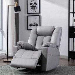 More4Homes Afton Electric Fabric Auto Recliner Armchair Gaming Usb Lounge Sofa Chair Grey - thumbnail 1