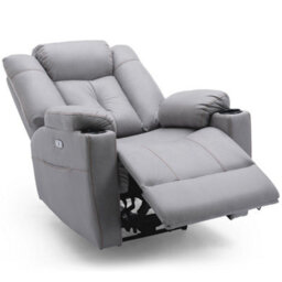 More4Homes Afton Electric Fabric Auto Recliner Armchair Gaming Usb Lounge Sofa Chair Grey - thumbnail 3