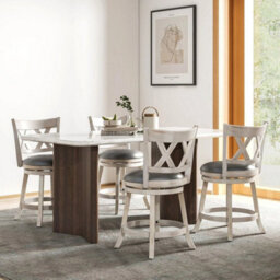 2 Pack Bar Stools Counter Height Chair Pub Swiveling - thumbnail 5