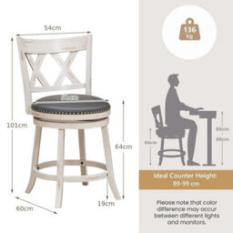 2 Pack Bar Stools Counter Height Chair Pub Swiveling - thumbnail 2