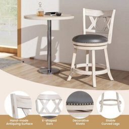 2 Pack Bar Stools Counter Height Chair Pub Swiveling - thumbnail 3