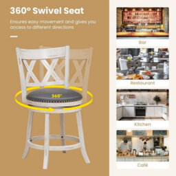 2 Pack Bar Stools Counter Height Chair Pub Swiveling - thumbnail 1
