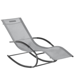 Beliani Rocking Sun Lounger Carano Ii Metal Light Grey - thumbnail 4
