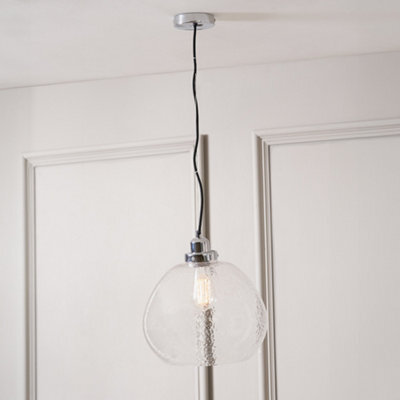 Pacific Lifestyle Beja Organic Shape Clear Bubble Glass Pendant - image 1