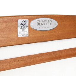 Charles Bentley Folding Fsc Eucalyptus Wooden Deck Chair Beach Sun Lounger Cream - thumbnail 8