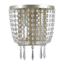 Luminosa Lighting Luminosa Wall Lamp Champagne 2 Light With Crystal Glass Shade, E14 - thumbnail 1
