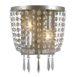 Luminosa Lighting Luminosa Wall Lamp Champagne 2 Light With Crystal Glass Shade, E14 - thumbnail 2