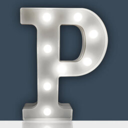 Battery Powered 3D Letter P Led Light - Freestanding Or Wall Mounted Alphabet Lighting Home Or Party Decoration - H22 X W14 X D3Cm - thumbnail 2