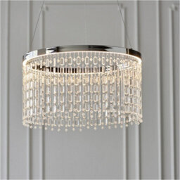 Loops 2 Pack Hanging Ceiling Pendant Light - Chrome Plate & Clear Crystal Glass - 19.67W Led (Smd 2835) Warm White - thumbnail 3