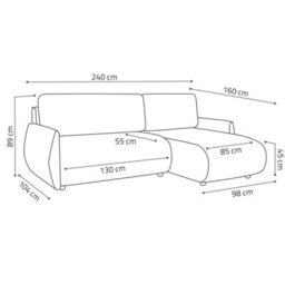 Forest D Corner Sofa Bed Modern Design With Dl Folding System Storage Compartment And Universal Layout Cream - thumbnail 4