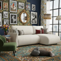 Forest D Corner Sofa Bed Modern Design With Dl Folding System Storage Compartment And Universal Layout Cream - thumbnail 3