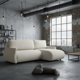 Forest D Corner Sofa Bed Modern Design With Dl Folding System Storage Compartment And Universal Layout Cream