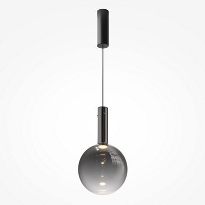 Luminosa Lighting Luminosa Nebula Modern 25Cm Globe Pendant Ceiling Light Black 3000K 700Lm Smoky Shade - image 1