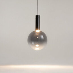 Luminosa Lighting Luminosa Nebula Modern 25Cm Globe Pendant Ceiling Light Black 3000K 700Lm Smoky Shade - thumbnail 4