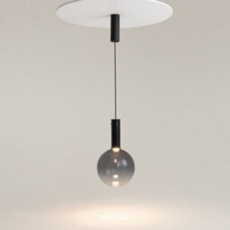 Luminosa Lighting Luminosa Nebula Modern 25Cm Globe Pendant Ceiling Light Black 3000K 700Lm Smoky Shade - thumbnail 2