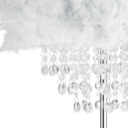 Happy Homewares Modern Chandelier Style White Feather Floor Lamp With Waterfall Drops - thumbnail 3